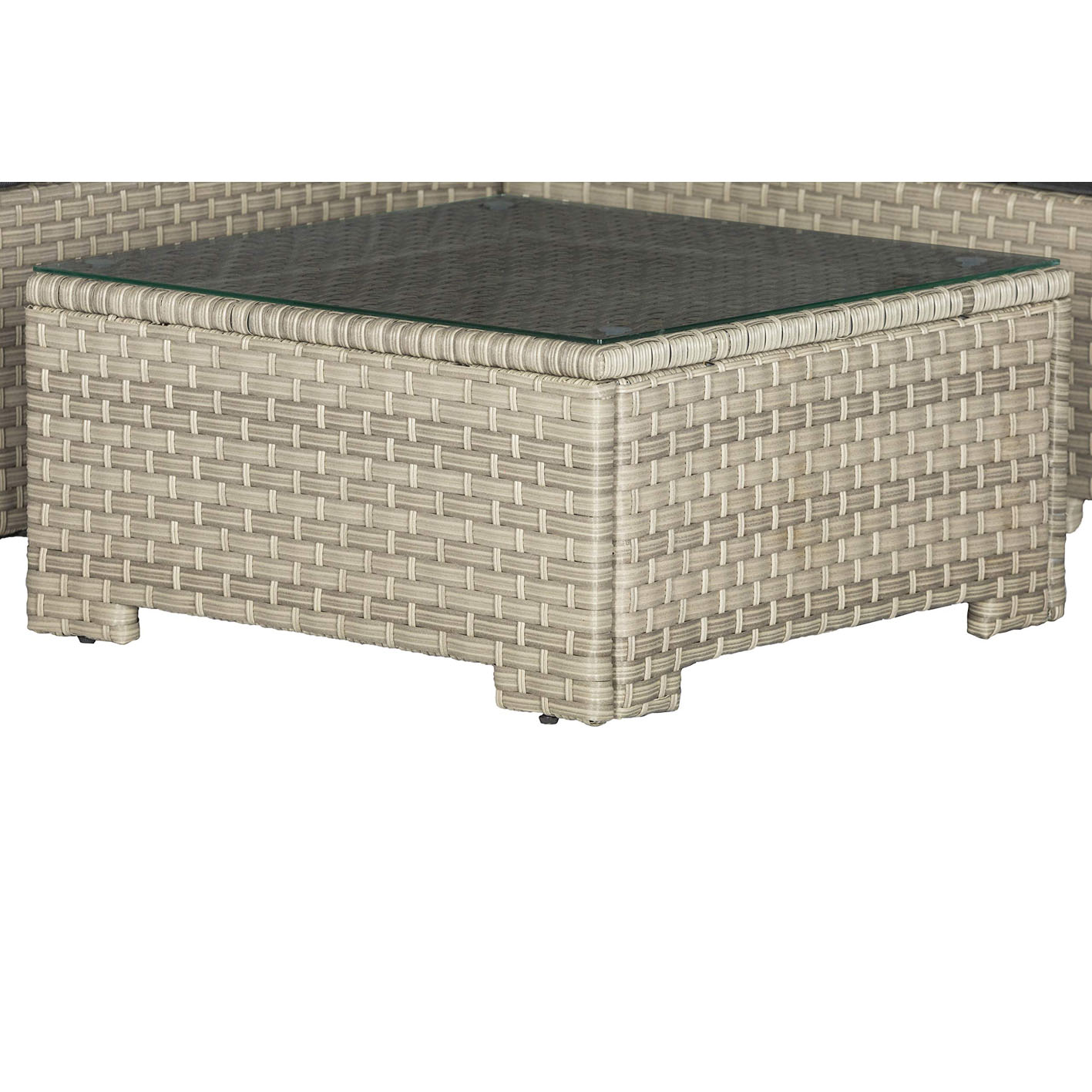 Backyard Furniture Chesterton Luxury 5 Seater Deepseating Rattan Garden Lounge Set with Cushions, Grey, 230 x 146 x 67 cm *UPDATED fabric*