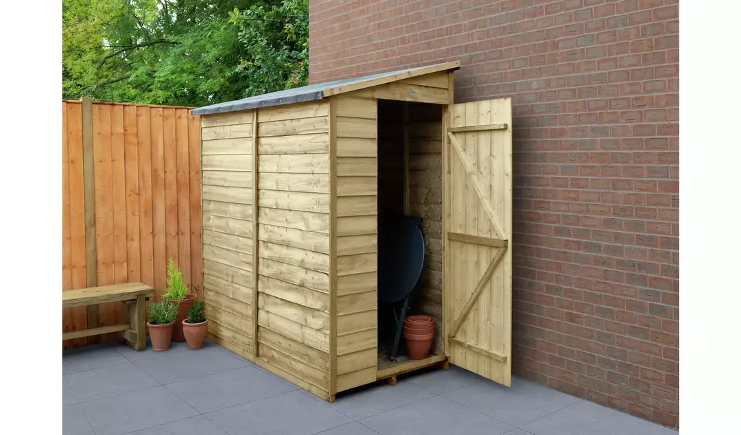 【Storage Shed】Forest Wooden 6 x 3ft Overlap Pent Shed