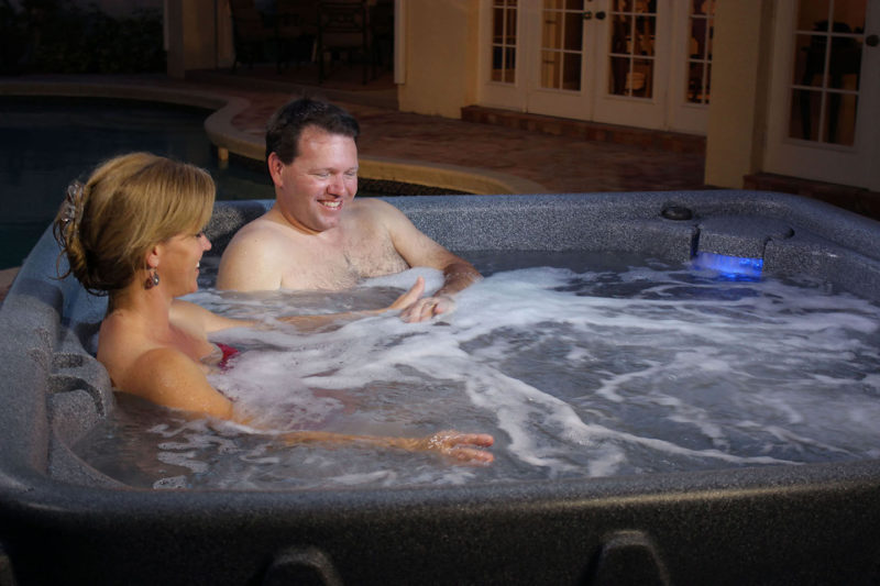 Elite 500 5-Person Lounger Plug and Play with 29 Stainless Jets, Ozone, and LED Waterfall by AquaRest Spas