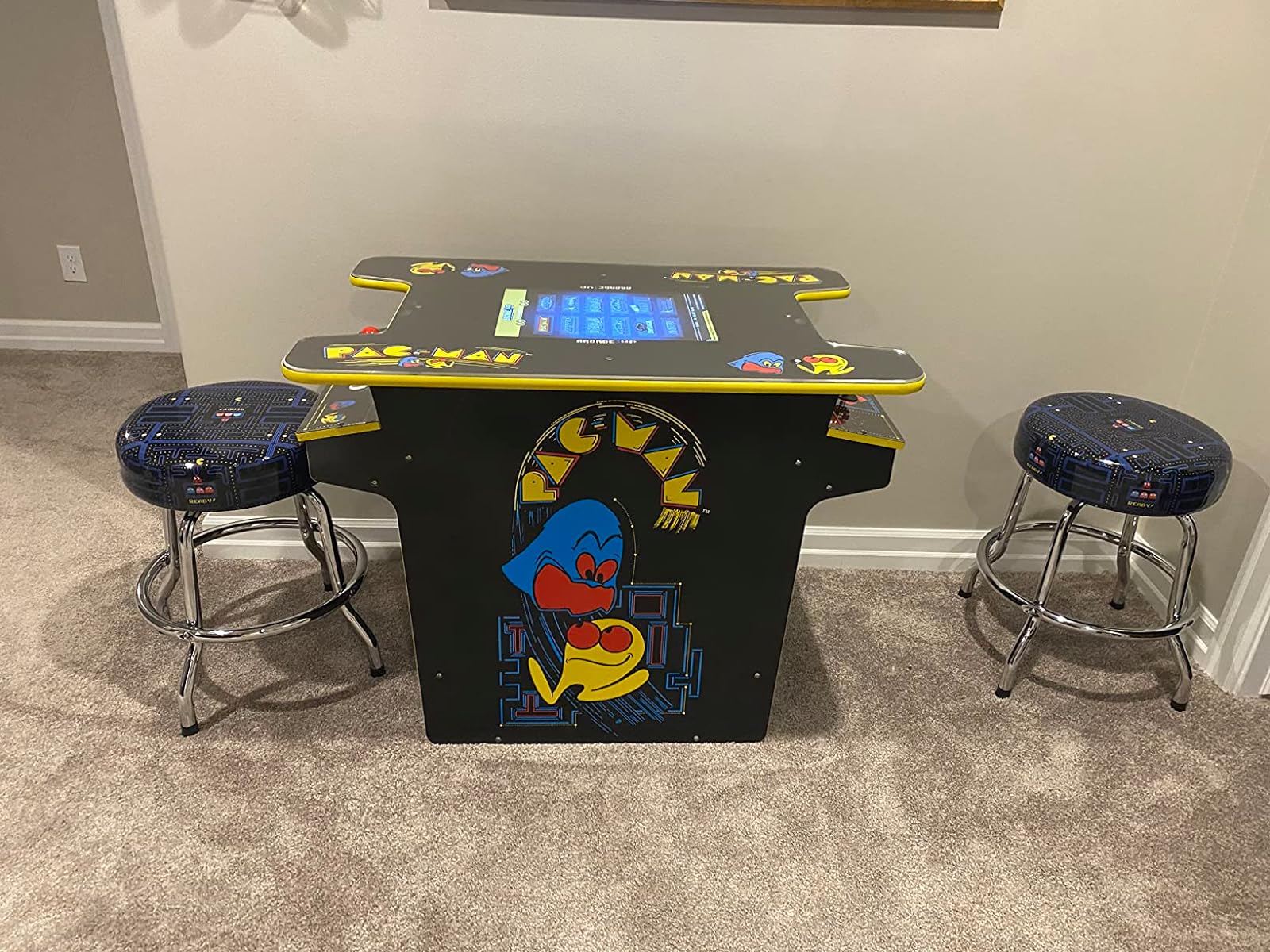 Arcade1Up PAC-MAN Head-to-Head Arcade Table with 12 Games