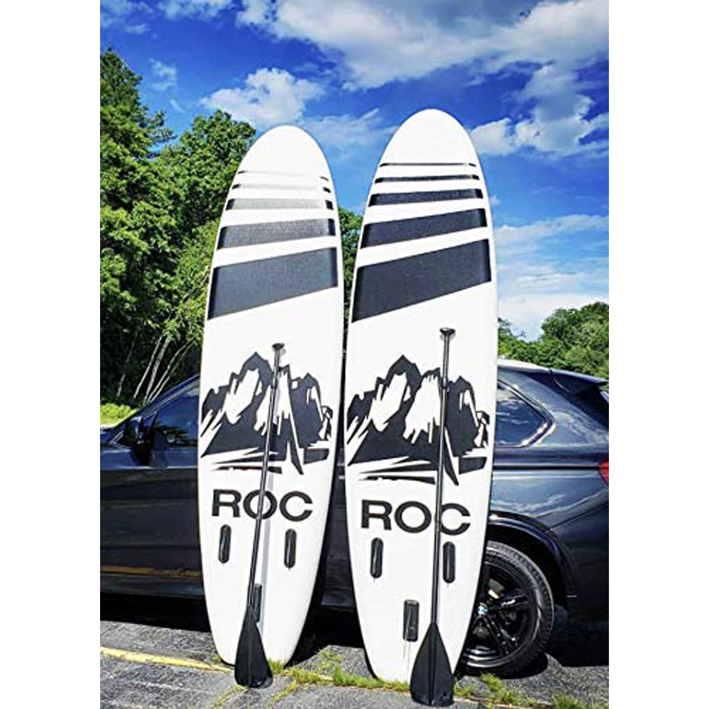 Roc Inflatable Stand Up Paddle Board with Premium sup Accessories & Backpack, Non-Slip Deck, Waterproof Bag, Leash, Paddle and Hand Pump