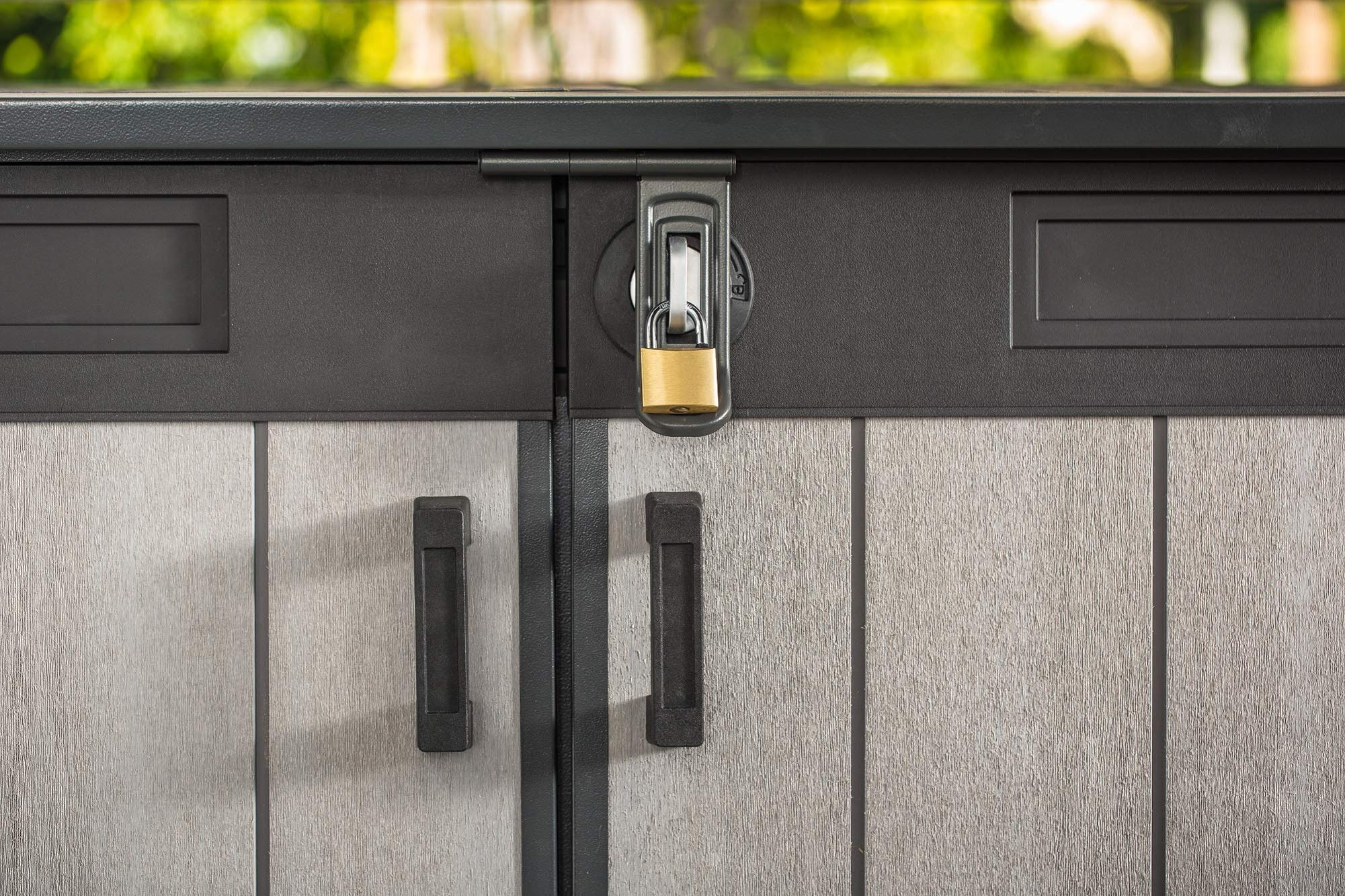 Keter Store It Out Grande Outdoor Plastic Garden Storage Shed, Grey and Black, 190 x 109 x 132 cm