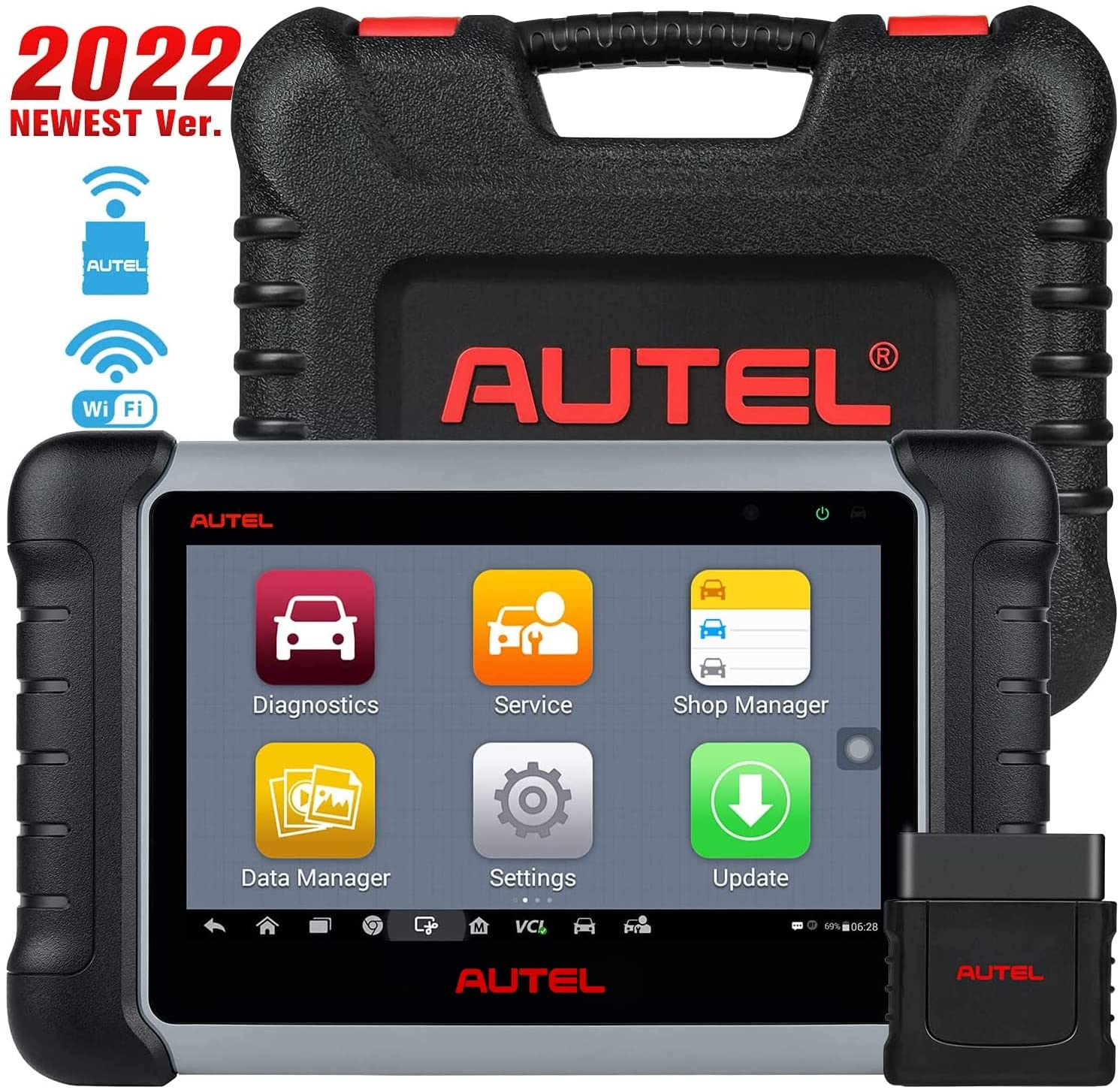 Autel MaxiCOM MK808BT Car Diagnostic Scan Tool, 2022 Newest Upgraded Ver. of MK808, MX808, All Systems Diagnosis & 25+ Services, ABS Bleed, Oil Reset, EPB, SAS, DPF, BMS, Throttle, Injector Coding