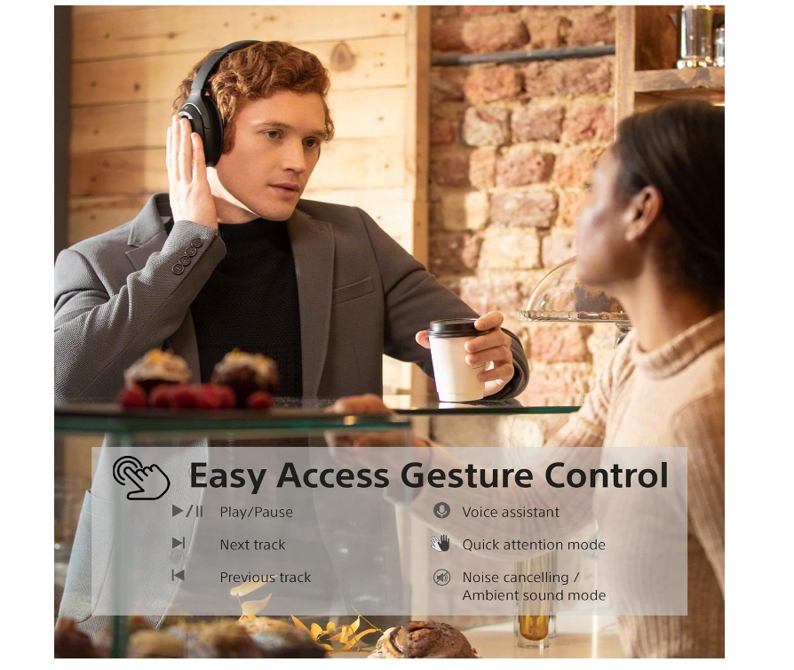 Sony WH-1000XM4 Noise Cancelling Wireless Headphones - 30 hours battery life - Over Ear style - Optimised for Alexa and the Google Assistant - with built-in mic for phone calls