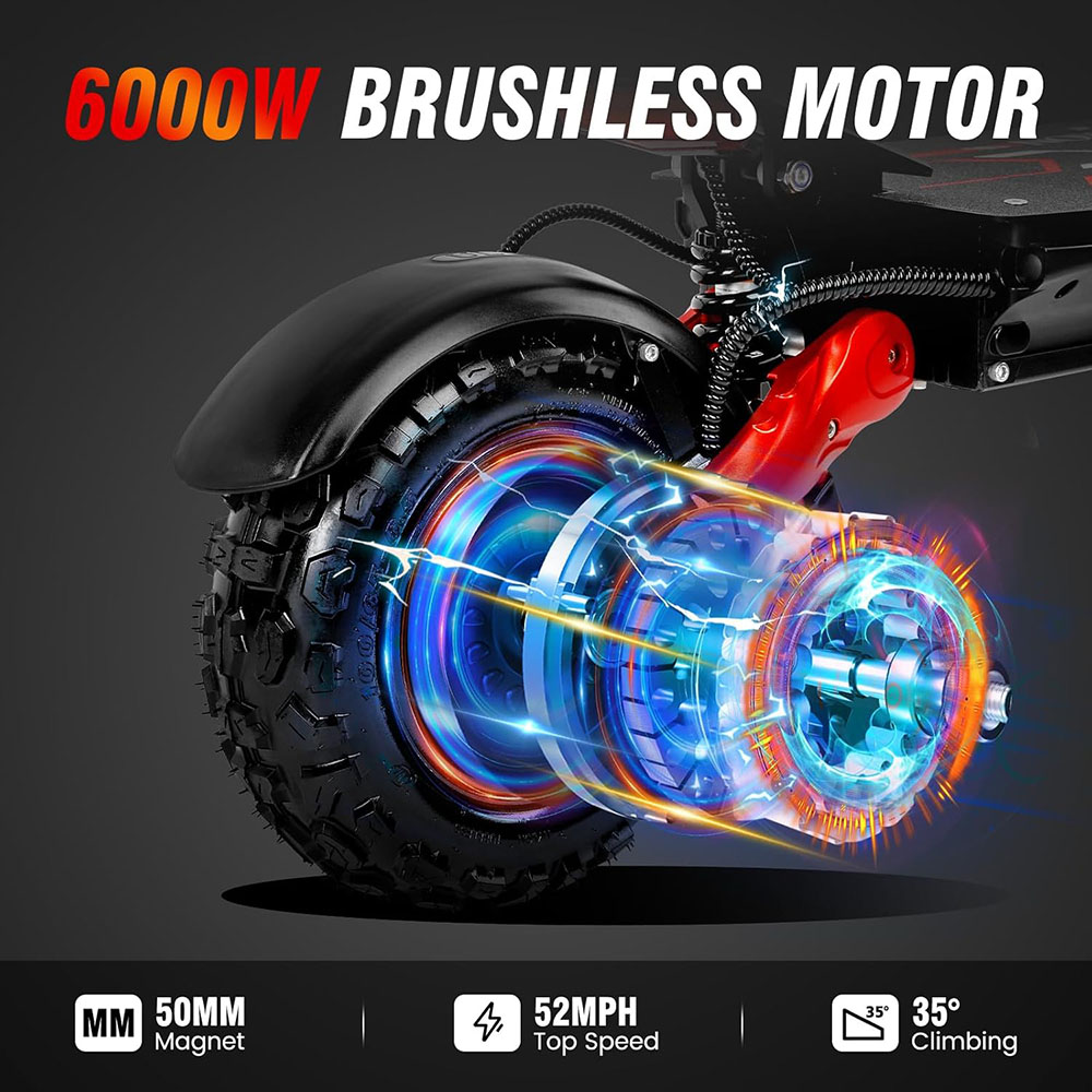 Electric Scooter for Adults，Up to 52MPH 6000W 60V Dual Motor 1440WH Battery