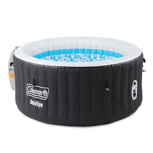 Outdoor portable inflatable hot tub spa for 4 persons with 120 nozzles, pumps, 2 filter elements and bathtub cover