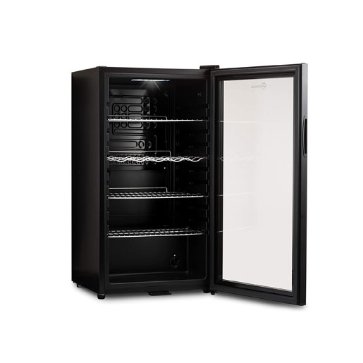 Subcold Super85 LED – Under-Counter Fridge | 85L Beer, Wine & Drinks Fridge | LED Light + Lock and Key | Energy Efficient (Silver, 85L) [Energy Class E]