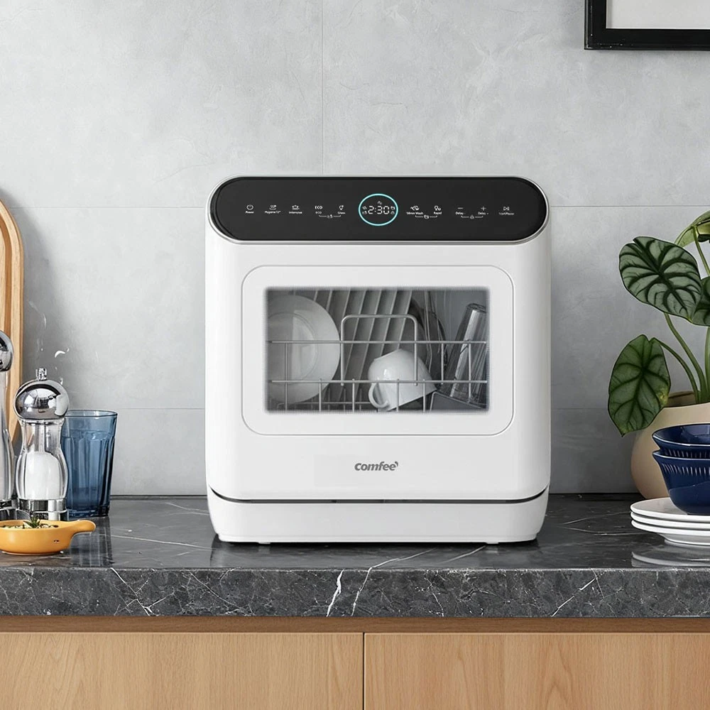 COMFEE Table Top Dishwasher Mini Tabletop Dishwasher 6L Built-in Water Tank